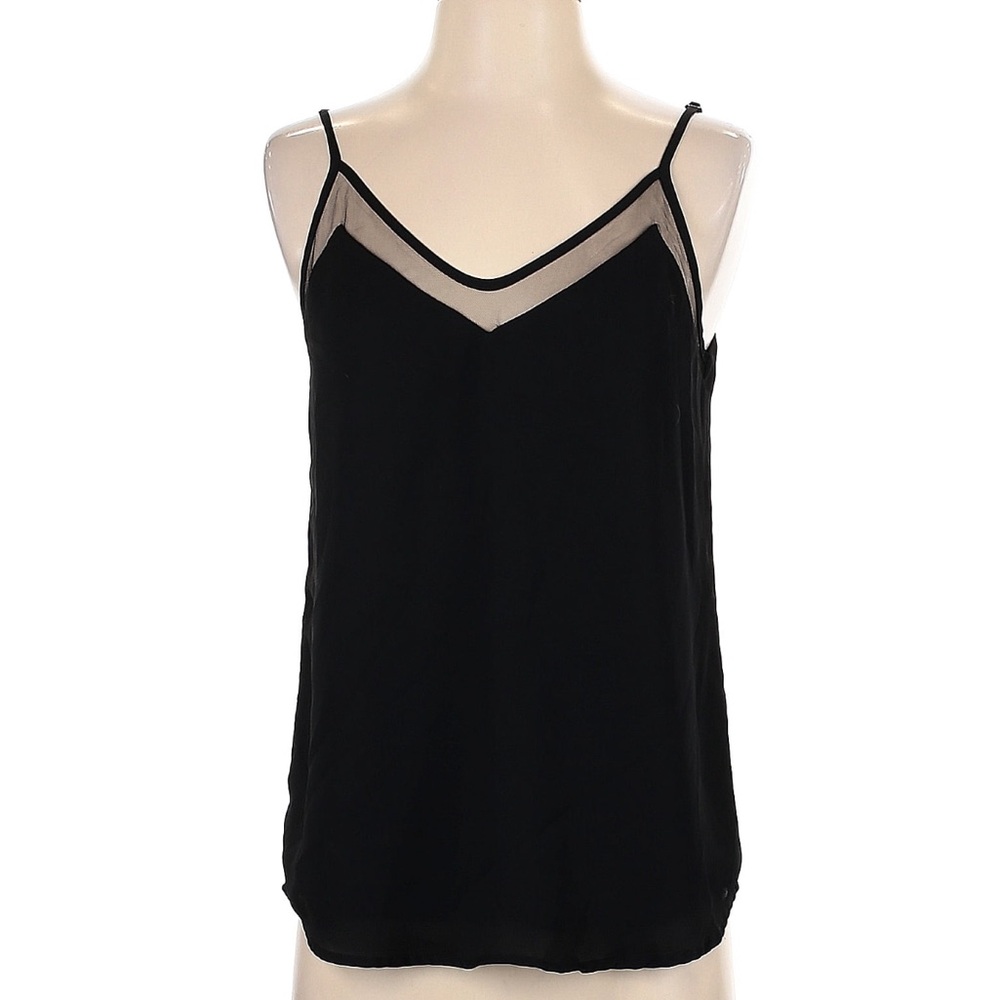 Lulu's Black Camisole with Sheer Detail